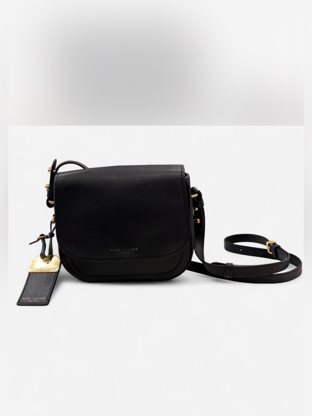 Marc Jacobs Black Leather Saddle Crossbody Bag
